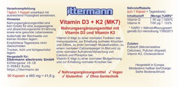 Ittermann D3 und K2 MK7