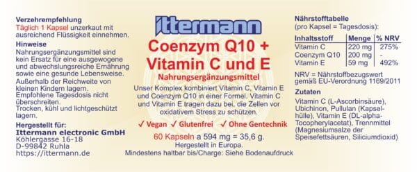 Ittermann Coenzym Q10 und Vitamin C und E