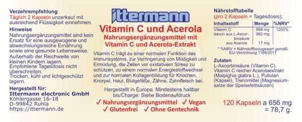 Ittermann Vitamin C und Acerola
