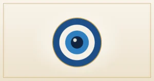 Blaues Auge (Mati), griechisches Schutzsymbol als flache Grafik