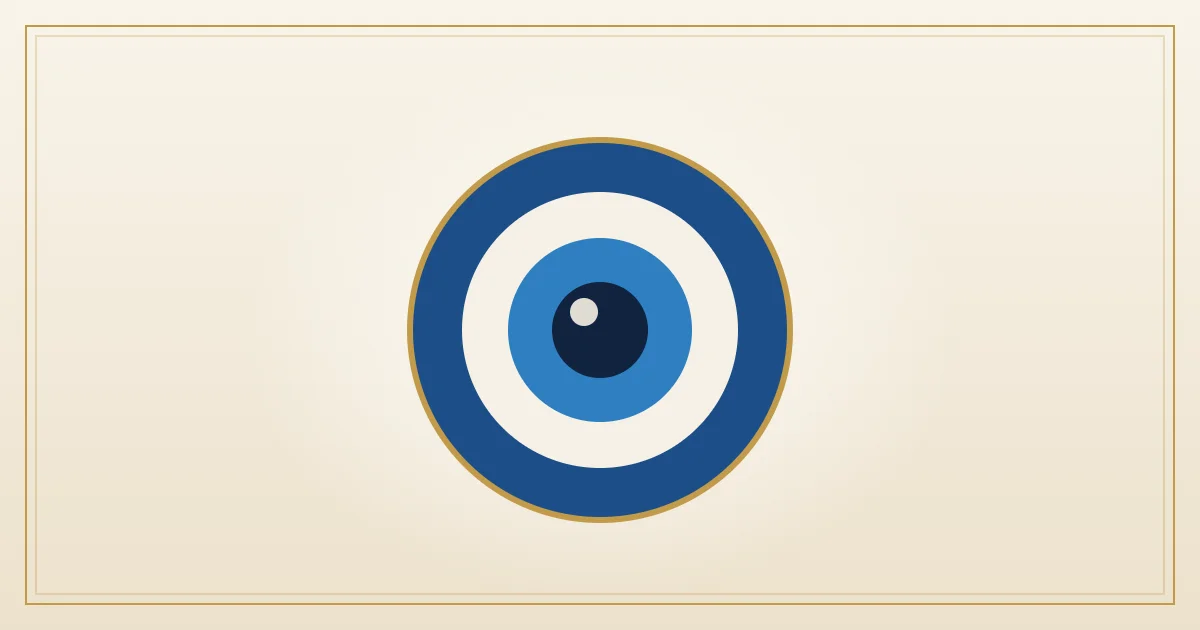 Blaues Auge (Mati), griechisches Schutzsymbol als flache Grafik